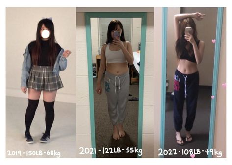 F/21/5’3 [150 > 108 = -42lbs] It doesn’t happen overnight, 3 years journey of fitness better health. 150 Lbs Women 5'3, 150 Lbs Women, Progress Photos, 150 Pounds, 150 Lbs, After Pictures, Progress Pictures, Meal Prepping, Mean It