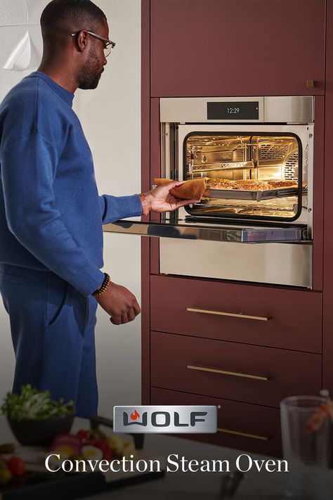 Whether you call it a convection steam oven or a steam convection oven, it’s a versatile addition to any kitchen. The Wolf Convection Steam Oven promises perfect browning, delicate poaching, bakery-level artisan breads, and much more. Wolf Appliances, Bakers Kitchen, Artisan Breads, Classy Kitchen, Fantasy Furniture, Kitchen Magic, Steam Oven, Gadgets Kitchen Cooking, Custom Recipe