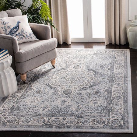 Office Area Rugs, Dark Grey Rug, Carpet Styles, Cream Area Rug, Botanical Design, Border Pattern, Dark Gray Area Rug, Vintage Carpet, Nebraska Furniture Mart