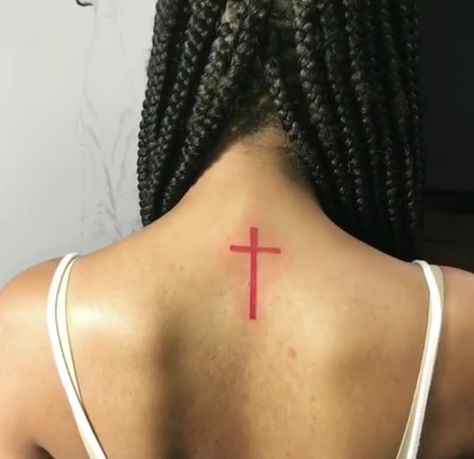 Red Ink Tats, Ironic Tattoos, Imperfection Tattoo, Cross Tattoo Neck, Baddie Tats, Pisces Tattoo Designs, Hair Edges, Cute Finger Tattoos, Rib Tattoos For Women