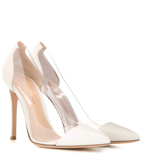 Transparent Shoes, White Shoes Heels, Bridal Pumps, Fancy Heels, Transparent Heels, Lucite Heels, Pointy Heels, White Leather Shoes, Rossi Shoes