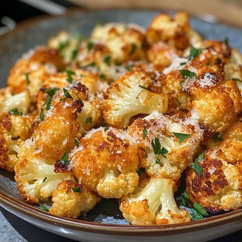 Roasted Cauliflower Recipes Oven, Crispy Roasted Cauliflower, Best Roasted Cauliflower, Crispy Cauliflower Bites, Parmesan Roasted Cauliflower, Oven Roasted Cauliflower, Roasted Cauliflower Recipes, Veggie Fries, Roast Zucchini