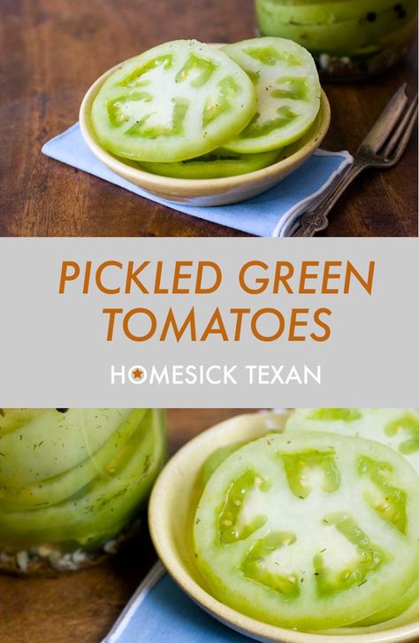 Green Tomatoes Recipes, Tomato Pickle Recipe, Pickled Recipes, Pickled Vegetables Recipe, Fried Green Tomatoes Recipe, Pickled Green Tomatoes, Pickled Tomatoes, Homesick Texan, Cucumber Kimchi