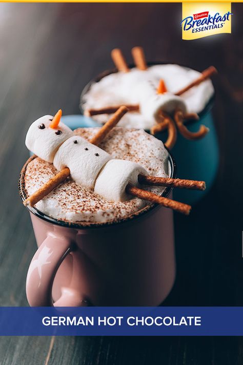 Need a nutritious way to warm up this winter? Curl up with a mug of our Carnation Breakfast Essentials® German Hot Chocolate loaded with 13 grams of protein plus 21 vitamins & minerals. Keto Cookie Recipes, Low Carb Cookies, Hot Chocolate Bars, Snacks Für Party, Hot Chocolate Recipes, Keto Cookies, Fun Kids Food, Creative Food, Christmas Baking