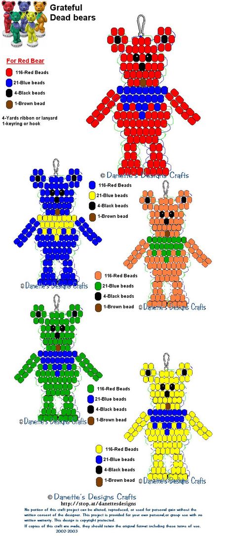 Beading Animals Patterns Free, Pony Bead Charms, Pony Bead Keychain Patterns Free, Free Pony Bead Animal Patterns, Pony Bead Raccoon, Bead Buddy Patterns, Bead Buddies, Pony Bead Fox Pattern, Care Bear Kandi Pattern