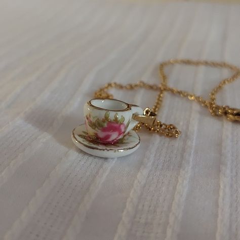 Lil tea cup necklace that I'm currently selling Tea Cup Necklace, Random Photos, Fashion Killa, Tea Cup, Tea Cups, Tea, Quick Saves