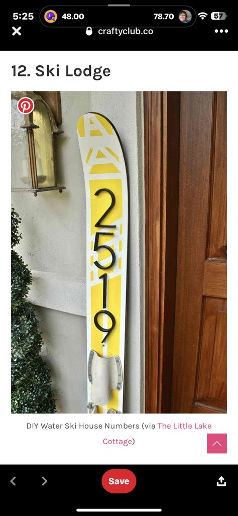 Ski Repurpose, Garage Airbnb, Water Ski Decor, Mask Draw, House Number Ideas, Island Bungalow, Ski Outfits For Women, Lake Cottage Decor, Mode Au Ski