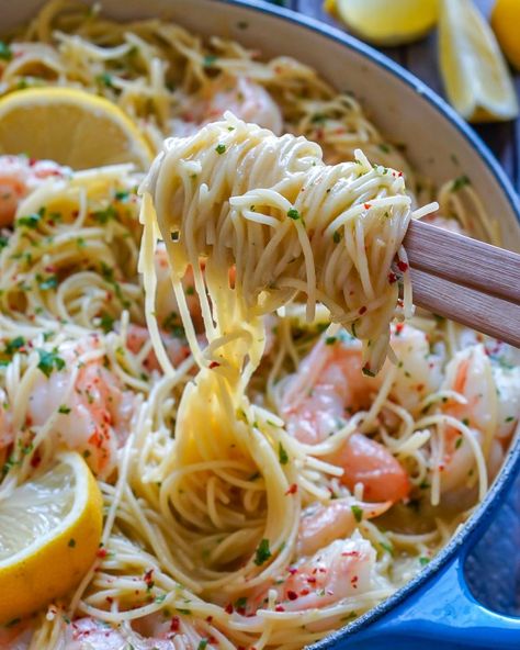 Shrimp Angel Hair Pasta Recipes, Pasta Angel Hair, Angel Hair Pasta Recipe, Shrimp Angel Hair Pasta, Best Shrimp Scampi Recipe, Shrimp Scampi Pasta Recipes, Creamy Shrimp Scampi, Angel Hair Pasta Recipes, Seafood Ideas