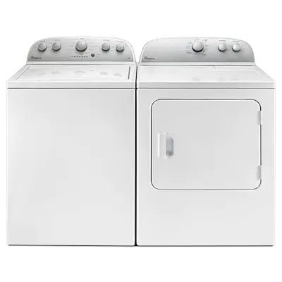 Whirlpool Washer And Dryer, Best Washer Dryer, Washer Dryer Set, Whirlpool Washer, White Tub, White Appliances, Gas Dryer, Laundry Drying, Washer Dryer Combo