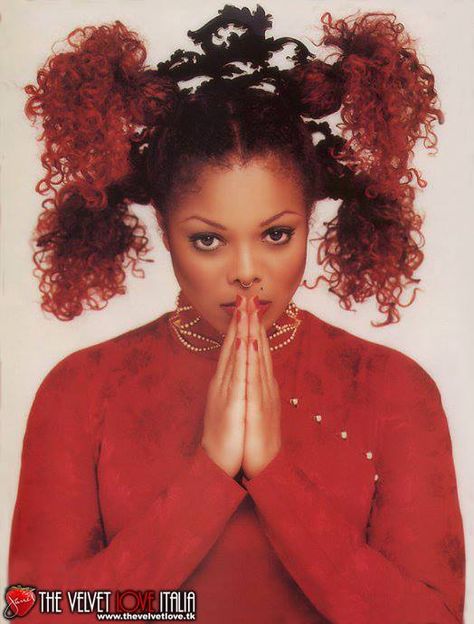 Janet Jackson Eddie Woldl 1997 - The Velvet Rope Janet Jackson Velvet Rope, The Velvet Rope, Velvet Rope, Catty Noir, The Jacksons, Janet Jackson, Hair Art, Aesthetic Hair, Hair Goals