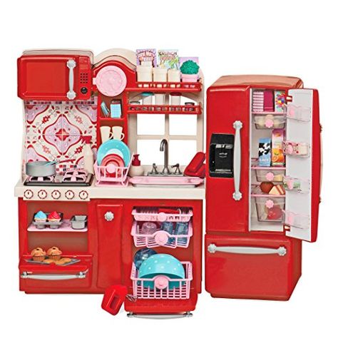 Our Generation Gourmet Kitchen Set for 18-Inch Dolls. Includes 69 Playable Pieces. For Ages 3 and Up ** This is an Amazon Affiliate link. Learn more by visiting the image link. Our Generation Doll Accessories, Doll House Kitchen, Accessoires Barbie, American Girl Doll House, Girls Dollhouse, American Girl Doll Crafts, American Girl Doll Accessories, Our Generation Dolls, Gourmet Kitchen