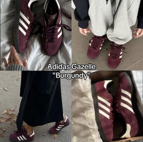 Gazelle Burgundy, Filmy Vintage, Karate Girl, Chique Outfits, Funky Shoes, Aesthetic Shoes, Swag Shoes, Mode Inspo, Pretty Shoes