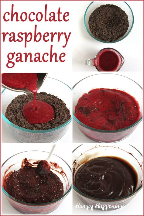 Chocolate Raspberry Filling, Ganache For Truffles, Dark Chocolate Raspberry Truffles, Chocolate Candy Fillings, Ganache Truffles Recipe, Truffle Decoration Ideas, Truffle Recipes Chocolate, Chocolate Filling For Chocolates, Raspberry Ganache Recipe