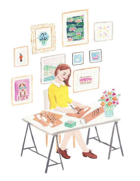 Pink Piano, Creative Workspace, Female Portraits, Stationery Collection, British Artist, Girly Art, Happy Sunday, Pastel Colors, Work On