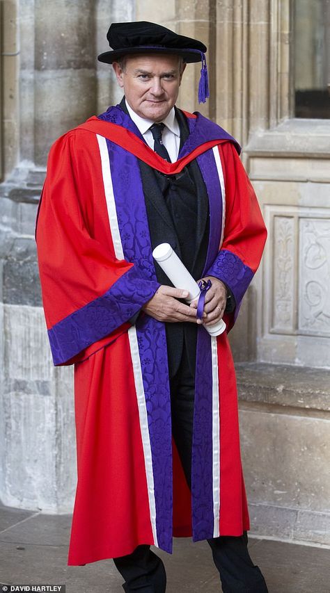 Acclaimed: Hugh Bonneville received an honorary doctorate from Winchester University for s... Lord Grantham, Robert Crawley, Alan Titchmarsh, Winchester Cathedral, Holmes Movie, Hugh Bonneville, Dramatic Arts, Judi Dench, Irish Actors