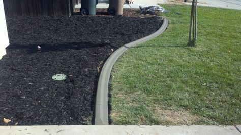 The Curb Guys of Sacramento - Mow Strips - Concrete Landscaping Borders Curb Strip Ideas, Concrete Border, Concrete Driveway With Grass Strip, Brick Mowing Strip, Concrete Mow Strip, Mowing Strip, Concrete Edging, Landscape Borders, Lawn Edging