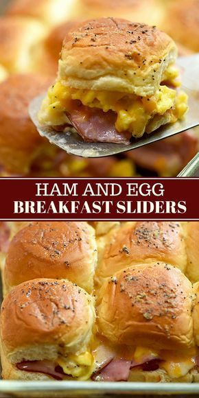 Sliders Breakfast, Eggs Cheese Breakfast, Breakfast Sliders, Breakfast Slider, Cheese Breakfast, Ham And Eggs, Egg And Cheese, Breakfast Party, Hawaiian Rolls