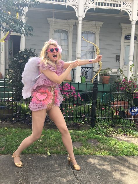 Vintage Cupid Costume, Cherub Costume, Cupid Costume, Halloween 23, Mardi Gras Outfits, Concert Fit, Pink Costume, Mardi Gras Costumes, Costume Inspo