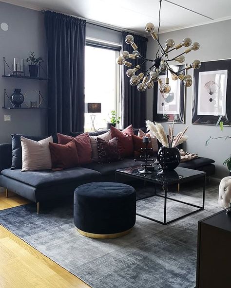 Elegant Living Room Decor, Black Living Room, Living Room Decor Cozy, Elegant Living Room, Living Room Decor Modern, Elegant Home Decor, Decor Home Living Room, Living Room Decor Apartment, Living Room Inspo