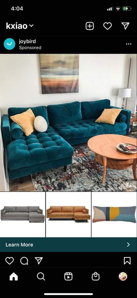 Peacock Blue Couch, Couch Stains, Turquoise Couch, Dark Wood Living Room, Teal Couch, L Couch, Peacock Velvet, Turquoise Cushions, Blue Couches