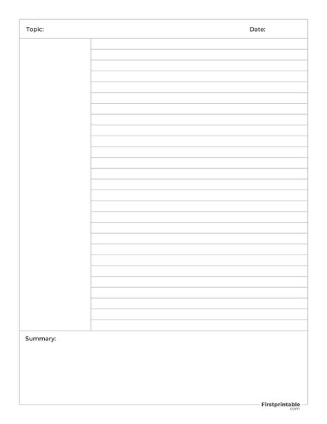 Lined Cornell Notes Notebook Template, Cornell Notes Template, Paper Aesthetic, Cornell Notes, Notebook Templates, Presentation Ideas, Notes Template, Learning Ideas, Presentation