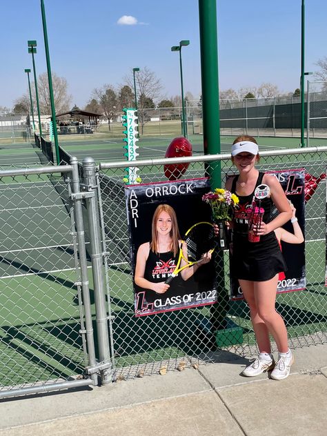 Tennis High School, Tennis Senior Night, 2enior Ye4r, High School Tennis, Highschool Sports, Tennis Pics, Senior Night Posters, Senior Banner, Tennis Pictures