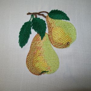 fruit Pear Embroidery, Embroidery Pins, Embroidery Kitchen, Fern Flower, Spring Blossom, Apple Blossom, Wild Roses, Rose Buds, Floral Embroidery