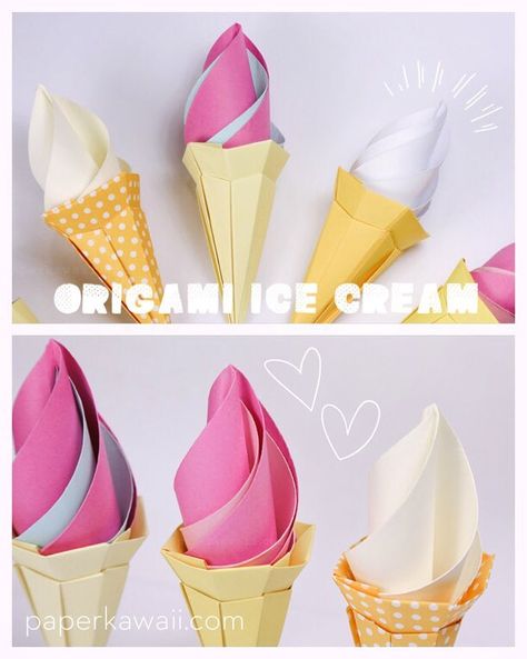 Origami Ice Cream Cone Instructions - Modular