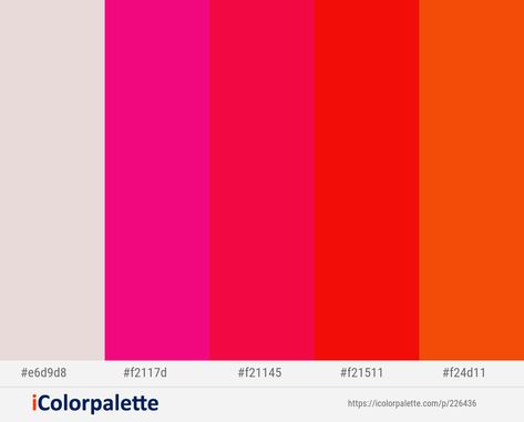 Hot Pink And Red Color Palette, Modern Red Color Palette, Pink Palette Color, Color Palette With Red, Pink And Orange Color Palette, Pomegranate Color, Red Branding, Red Colour Palette, Claret Red