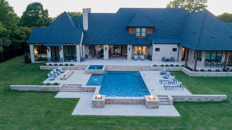 Pool Retaining Wall Ideas Sloped Yard, Pool On A Hillside, Pools Built Into Hillside Backyard, Pool With Sloped Backyard, Inground Pool Ideas Sloped Yard, Pool Sloped Backyard, Hillside Pool Sloped Backyard, Pool On A Hill Backyards, Pool With Retaining Wall Sloped Backyard