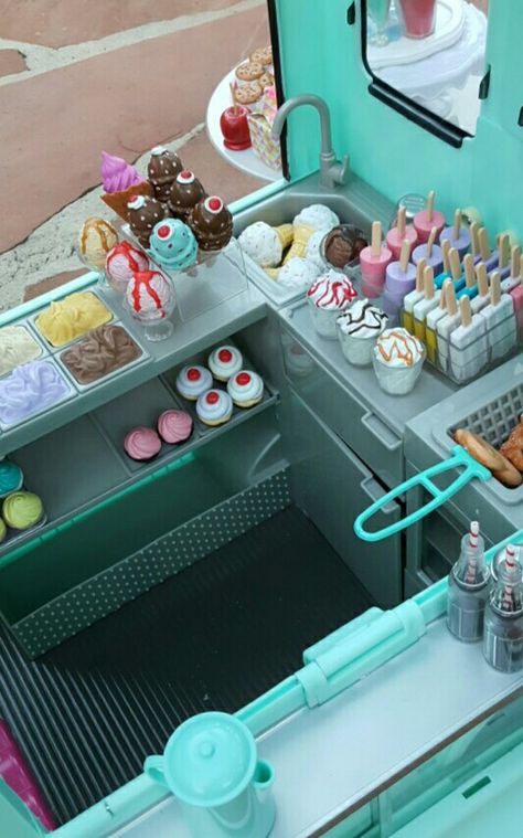 Our Generation Ice Cream Truck, Toy Ice Cream Truck, Dessert Truck, Ice Cream Toy, Disney Princess Toys, Accessoires Barbie, Mini Toys, American Girl Doll Accessories