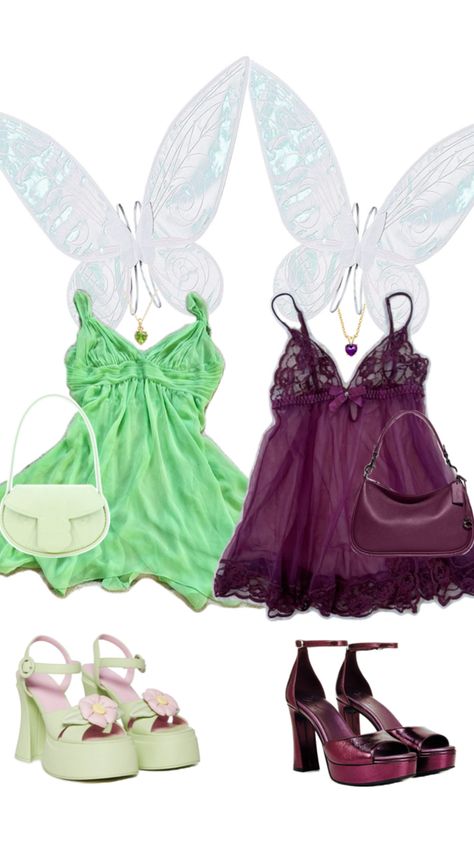 Vidia And Tinker Bell Costume, Tinker Bell And Rosetta Costume, Tinker Bell And Vida Costume, Timkerberbell Costume, Matching Fairy Costumes, Brunette Tinkerbell Costume, 2 Friend Costume Ideas, Tinker Bell And Silvermist Costume, Easter Halloween Costume