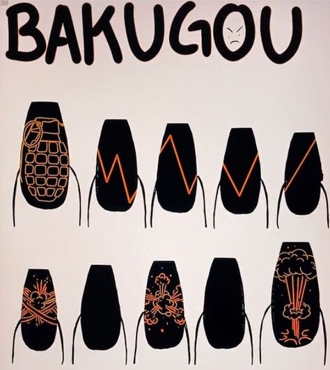 Bakugou Nails, Anime Nails Designs, Anime Nail, Disney Acrylic Nails, Anime Cosplay Makeup, Anime Nails, Cute Acrylic Nail Designs, Acrylic Nails Coffin Short, Nails Desing