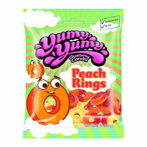 Yumy Yumy Legends, Peach Rings Gummy Candy, 4.5 Oz. (Pack of 12) -- To view further, visit now : Fresh Groceries Beef Gelatin, Corporate Holiday Gifts, Nutter Butter Cookies, Giant Candy, All Candy, Chocolate Snacks, Fresh Groceries, Peach Pie, Bulk Candy