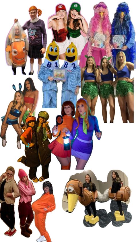 Costumes For A Group, Book Week Costume Ideas, Book Week Costumes, Fun Halloween Outfits, Basic Halloween Costumes, Most Popular Halloween Costumes, Trio Halloween Costume, Creepy Halloween Costumes, Halloween Duos