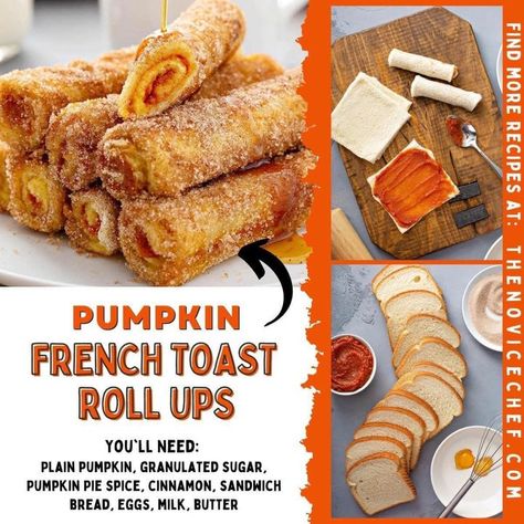 French Toast Rollups, Toast Roll Ups, The Novice Chef, Novice Chef, French Toast Roll Ups, French Toast Rolls, Fall Recipes Pumpkin, Nutella Crepes, Cream Puff Recipe