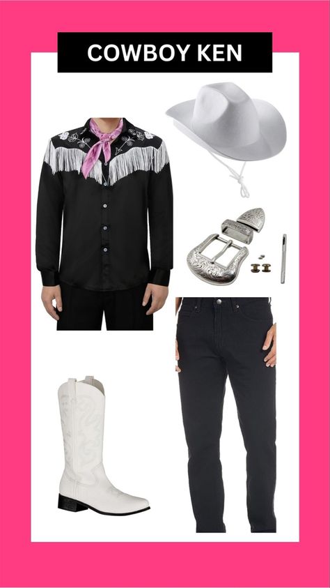 Cowboy Ken costume pieces Cowgirl Barbie Outfit, Cowgirl Barbie Halloween Costume, Outfit Ideas Cowgirl, Cowboy Barbie, Halloween Costume Barbie, Movie Outfit Ideas, Ryan Gosling Ken, Barbie Movie Outfits, Halloween Costume 2023