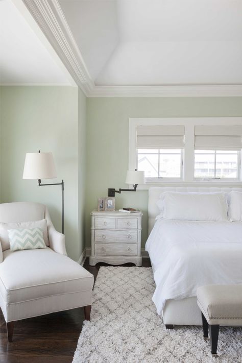 Benjamin Moore Hollingsworth Green HC-141 Hollingsworth Green, Coastal Bedroom Furniture, Beach Themed Bedroom, Beach House Bedroom, House Of Turquoise, Luxury Duvet Covers, Beach Bedroom, Coastal Bedroom, Bedroom Themes