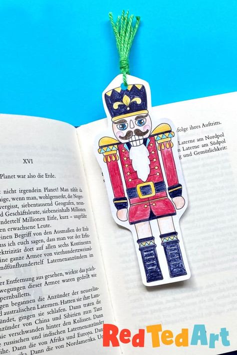 Free Printable Nutcracker Bookmark - Red Ted Art - Kids Crafts Christmas Coloring Pages Free Printable, Christmas Printables For Kids, Printable Nutcracker, Christmas Coloring Pages Free, Ballet Crafts, Nutcracker Crafts, Paper Angels, Christmas Freebie, Red Ted Art