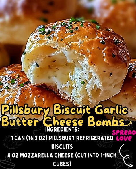 Pillsbury Biscuit Garlic Butter Cheese Bombs Pilsbury Biscuit Garlic Butter Cheese, Pillsbury Biscuit Garlic Bread, Mozzarella Biscuit Balls, Mozzarella Stuffed Biscuits, Biscuit Cheese Balls, Garlic Biscuits Canned, Pilsbury Buiscits Recipes, Pillsbury Biscuit Garlic Butter Cheese, Things To Make With Pillsbury Biscuits