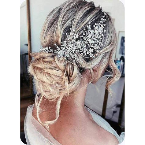 Long veil wedding hair