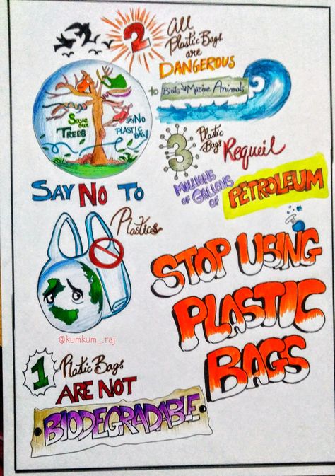 Say No To Plastic Posters, Slogan Poster, Say No To Plastic, Save Trees, Marine Animals, Biodegradable Products, For Kids, Quick Saves, Art