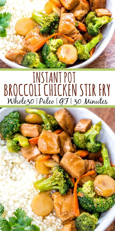 Instapot Stir Fry Chicken And Rice, Broccoli Chicken Stir Fry, Whole30 Instant Pot, Whole 30 Chicken Recipes, Instant Pot Broccoli, Chicken Broccoli Stir Fry, Heath Food, Broccoli Chicken, School Recipes