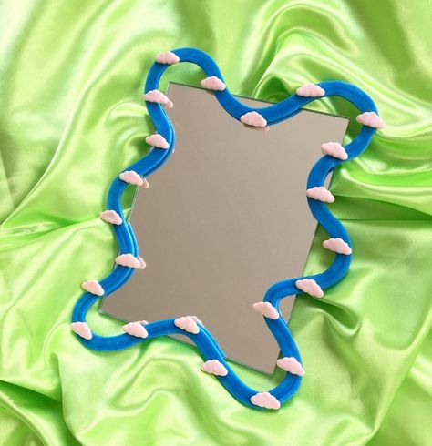 Preppy Birthday, Flower Mirror, Diy Air Dry Clay, Mirror Mirror, Dry Clay, Air Dry Clay, Diy Candles, Diy Flowers, Clay Art