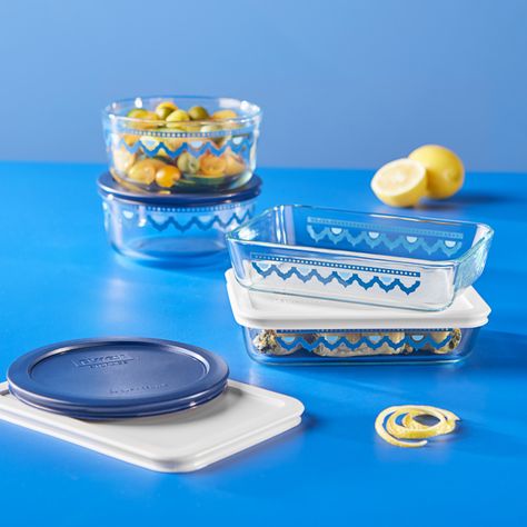 Santorini 8-piece Glass Food Storage Container Set with Lids | Pyrex Pyrex Storage, Pyrex Glassware, Food Storage Container Set, Glass Food Storage, Glass Food Storage Containers, Pyrex Glass, Container Set, Glass Storage, Space Furniture