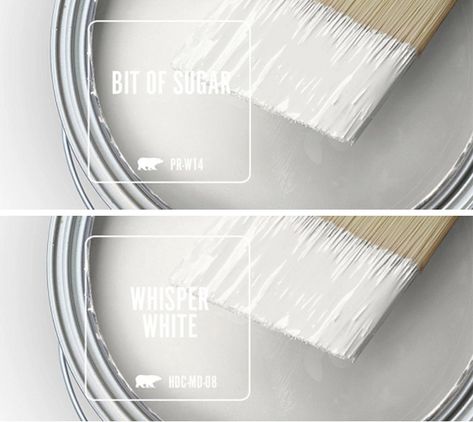 Looking to create a fresh, crisp look in your home, then try adding Behr Bit of Sugar to your walls! Learn details about this modern white paint color and see how to use it in your home. Delineate Your Dwelling Silent White Paint Behr, Bit Of Sugar Behr Paint, Silky White Behr Paint, Behr Bit Of Sugar, Behr Ultra Pure White, White Bathroom Colors, Colour Wheels, White Interior Paint, Southwest Living