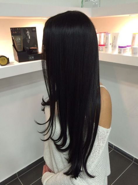 Very Long Layered Hair Straight, Long Straight Black Hair, Black Hair Aesthetic, Straight Black Hair, Hair Inspiration Long, Jet Black Hair, Hair Topper, Hair Stylies, Long Black Hair