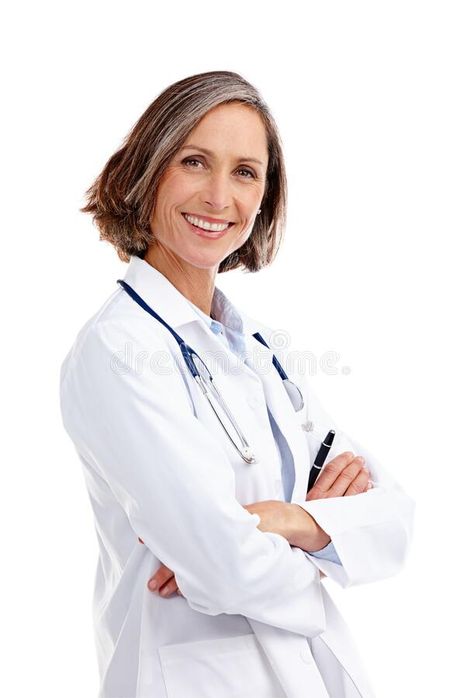 Portrait, woman and happy doctor with arms crossed in studio isolated on a white background. Healthcare, face and mature royalty free stock image Doctor Portrait, Business Portraits Woman, Portrait Woman, Professional Photos, Female Doctor, Business Portrait, Professional Photo, The Professional, Stock Images Free