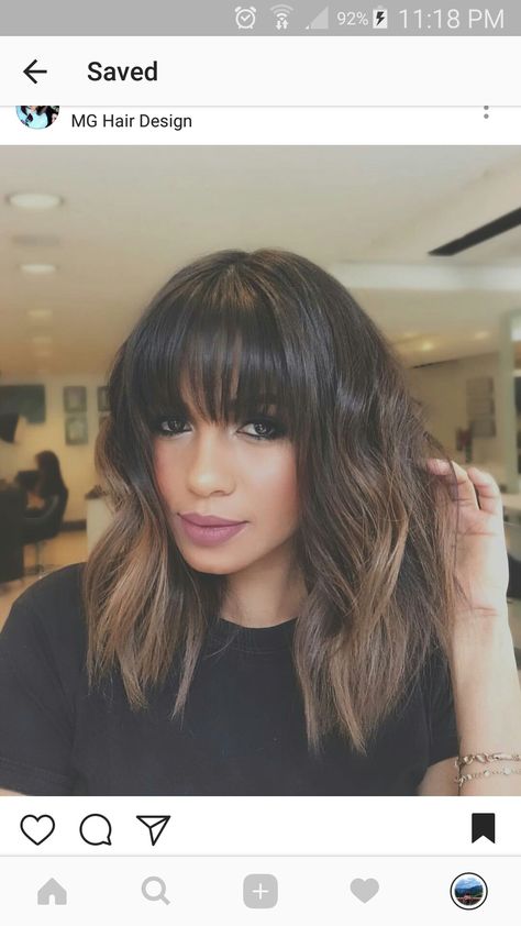 Shoulder length hair with full bangs Long Hair And Bangs, Haircuts For Long Hair With Bangs, Full Fringe, Short Haircut Styles, Short Straight Hair, Shoulder Length Hair Cuts, Long Hair With Bangs, Haircuts For Long Hair, Haircuts With Bangs