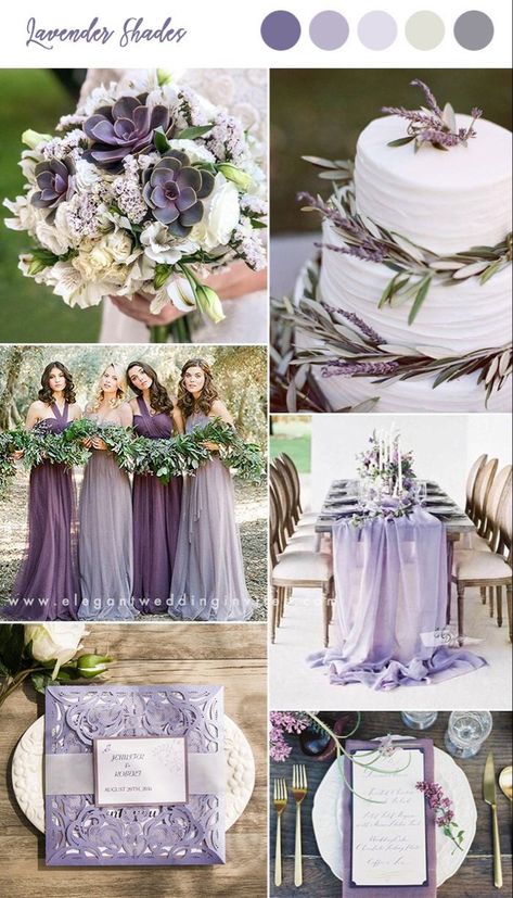 Lavender Wedding Colors, Lavender Shades, Lavender Wedding Theme, Fall Bridesmaid, Wedding Pastel, Lavender Wedding Invitations, Wedding Color Scheme, Wedding Color Palettes, Sarah Lee